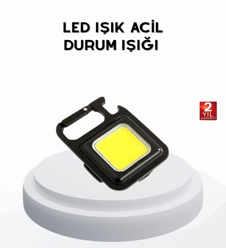 Mini 800 Lümen LED El Feneri – USB Şarjlı, 3 Kademeli Işık, Şişe Açacaklı Taşınabilir Tasarım - Lisinya