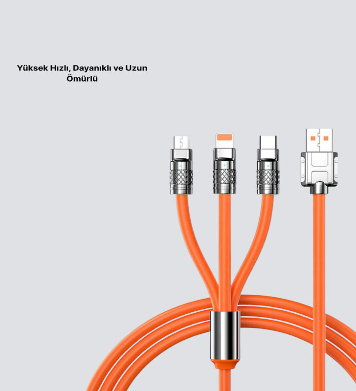 Hızlı Şarj Uyumlu Şarj Kablosu – Esnek Yapı, Güçlü Bağlantı, Yüksek Performans - Lisinya