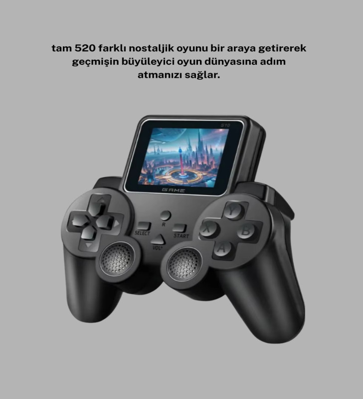 Atari S10 Retro Oyun Konsolu – 520 Nostaljik Oyun, TV Bağlantılı, Şarjlı ve Taşınabilir - Lisinya