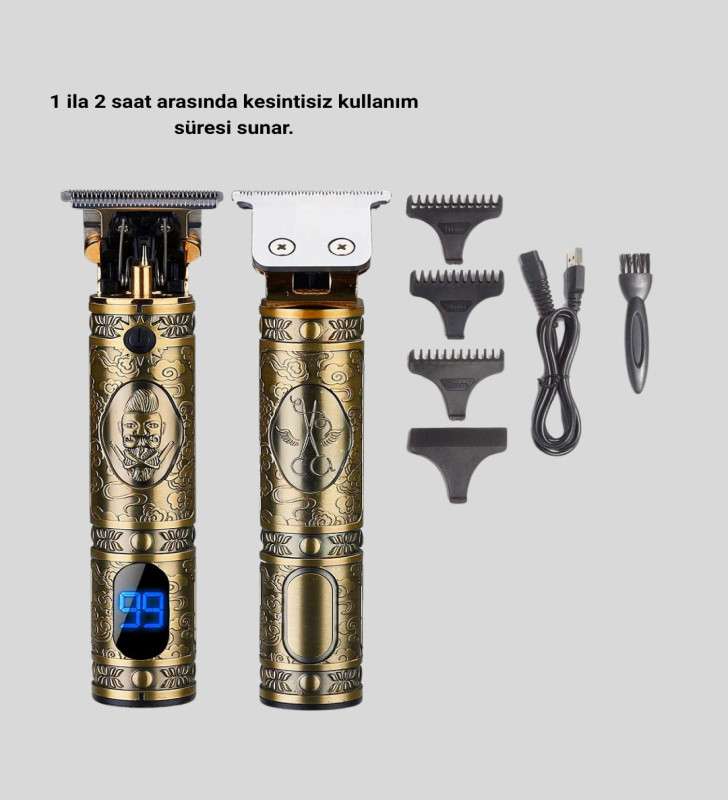 Kablosuz Şarjlı Profesyonel Tıraş Makinesi – 1800 mAh Lityum Pil - Lisinya