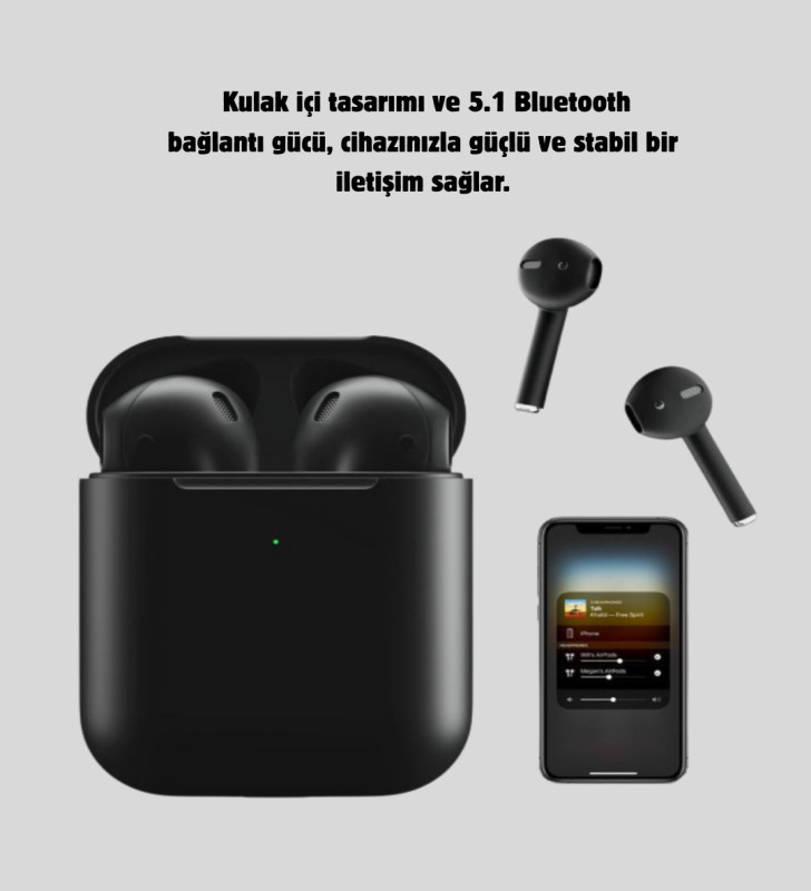 Tws Pro 5 3D HD Ses Bluetooth Kulaklık – Kablosuz, Ergonomik, Şarj Kutulu, Gürültü Engelleme - Lisinya