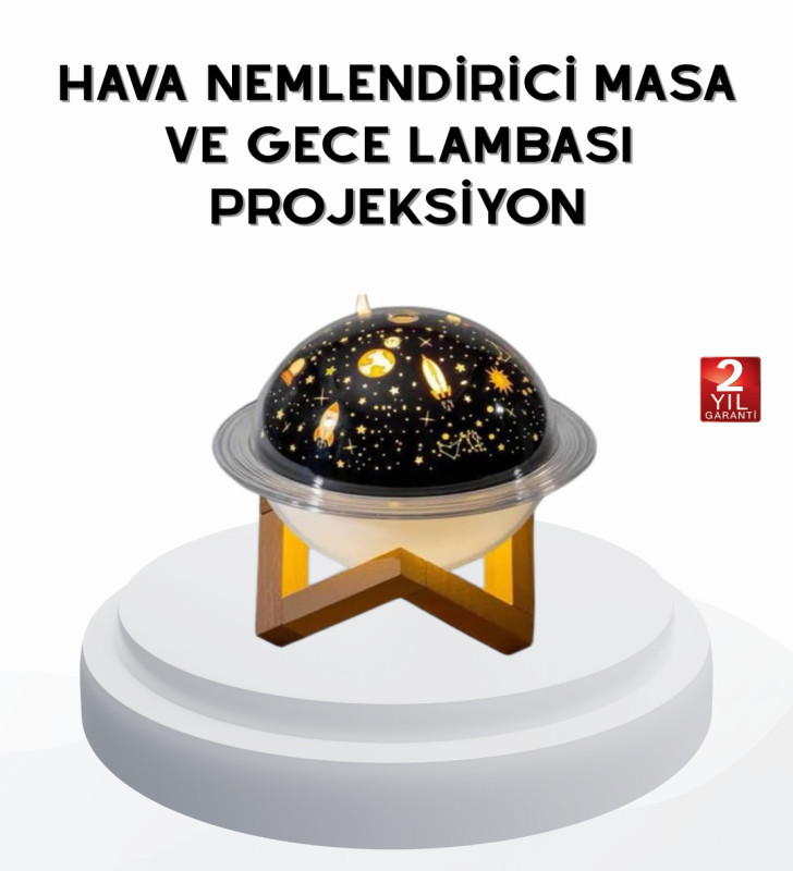USB Mini Hava Nemlendirici ve Projeksiyon Lamba – Taşınabilir, Sessiz, Dekoratif Aromaterapi Cihazı - Lisinya