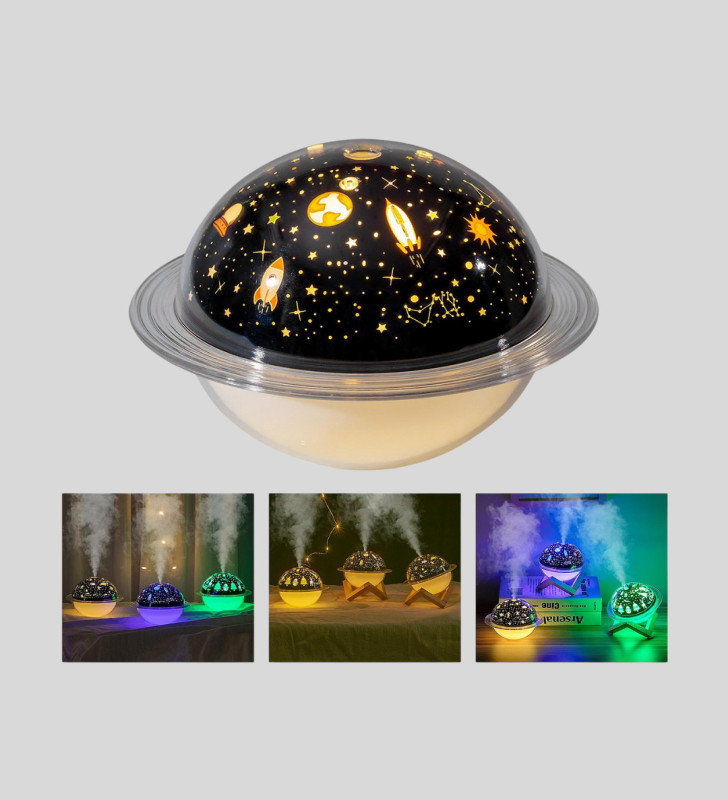 USB Mini Hava Nemlendirici ve Projeksiyon Lamba – Taşınabilir, Sessiz, Dekoratif Aromaterapi Cihazı - Lisinya