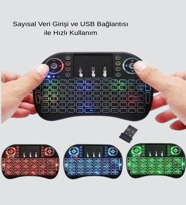 LED Işıklı Q Klavye – Touchpad, Numerik Tuş Takımı ve Multimedya Kısayolları - Lisinya