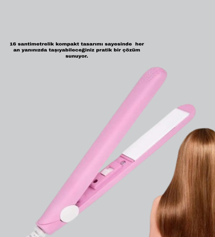 Taşınabilir Seramik Kaplama Mini Saç Düzleştirici – Seyahat ve Günlük Kullanım İçin İdeal - Lisinya