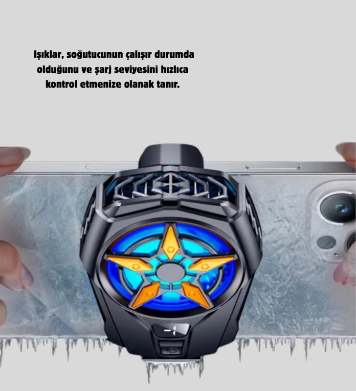 Şarj Edilebilir Telefon Soğutucu Fan – Taşınabilir, Sessiz ve Güçlü Oyun Soğutucusu - Lisinya