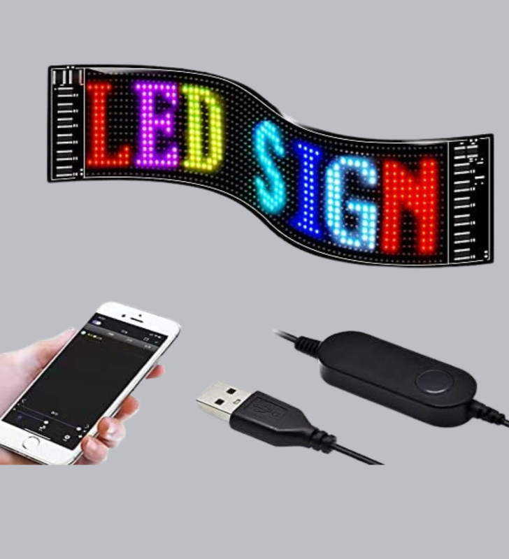 RGB LED Panel – Çok Renkli, Kumandalı, USB Bağlantılı Yazı ve GIF Gösterimli Akıllı Lamba - Lisinya
