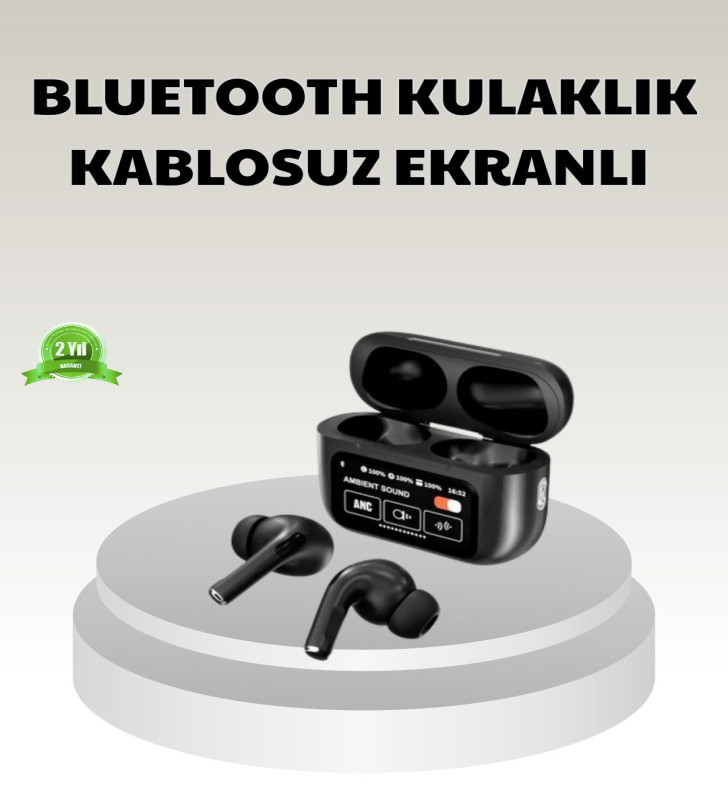 Bluetooth 5.3 ANC Kablosuz Kulaklık – Dokunmatik Kontrol, Dijital Ekran ve Uzun Pil Ömrü - Lisinya