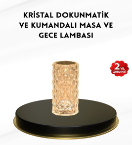 Kristal Tasarımlı RGB LED Gece Lambası – Kumandalı, Renk Değiştiren Dekoratif Işık - Lisinya