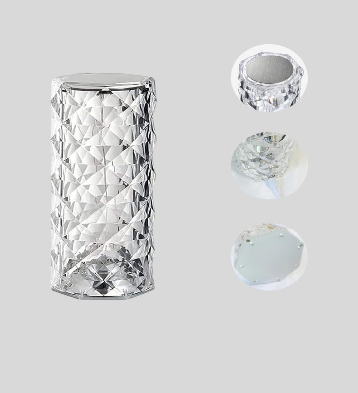 Kristal RGB LED’li Kumandalı Masa ve Gece Lambası – Renkli Işık Modlarıyla Şık Dekoratif Aydınlatma - Lisinya