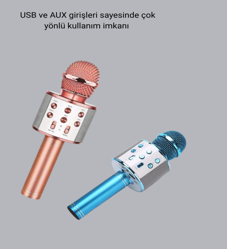 Bluetooth Karaoke Mikrofon – Yüksek Ses Kalitesi, Yankı Efektli, Uzun Ömürlü Pil - Lisinya