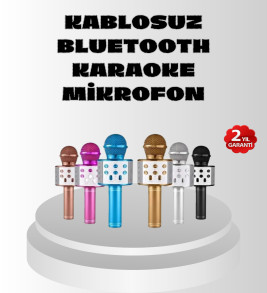 Kablosuz Bluetooth Karaoke Mikrofon Yankı Efektli - Lisinya