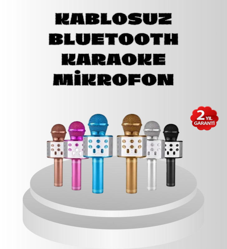 Kablosuz Bluetooth Karaoke Mikrofon Yankı Efektli - Lisinya