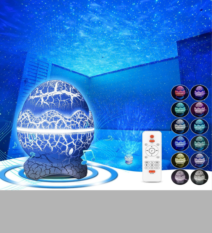 Dinozor Yumurta Gece Lambası Projektör – 14 Renk Seçeneği - Lisinya