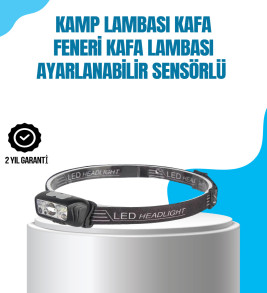Kamp Lambası Kafa Feneri Kafa Lambası Ayarlanabilir Sensörlü Şarjlı - Lisinya