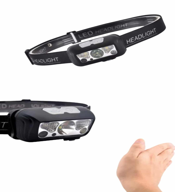 Kamp Lambası Kafa Feneri Kafa Lambası Ayarlanabilir Sensörlü Şarjlı - Lisinya