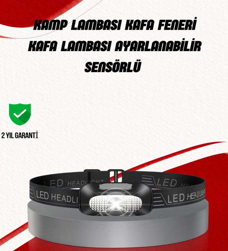 Ayarlanabilir Kafa Lambası Type-C Şarjlı Kompakt Kamp Lambası - Lisinya