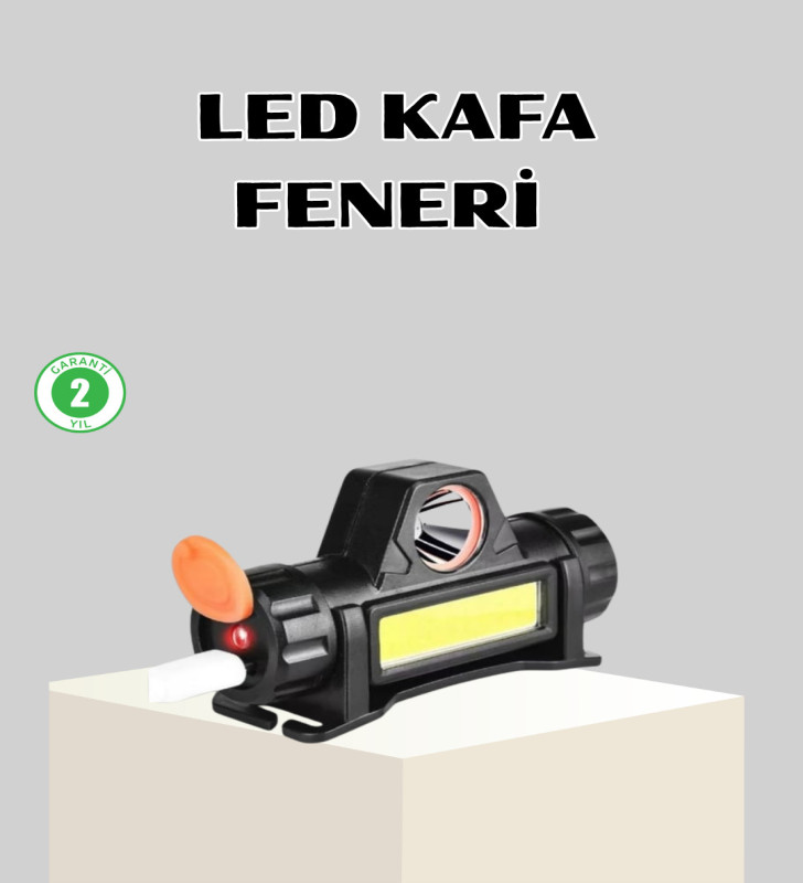 Kamp ve Doğa İçin Şarjlı LED Baş Feneri – Mıknatıslı, Su Geçirmez - Lisinya