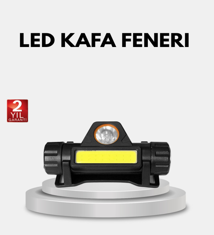 Profesyonel Şarjlı LED Kafa Lambası – Uzun Mesafe + Ortam Aydınlatması - Lisinya