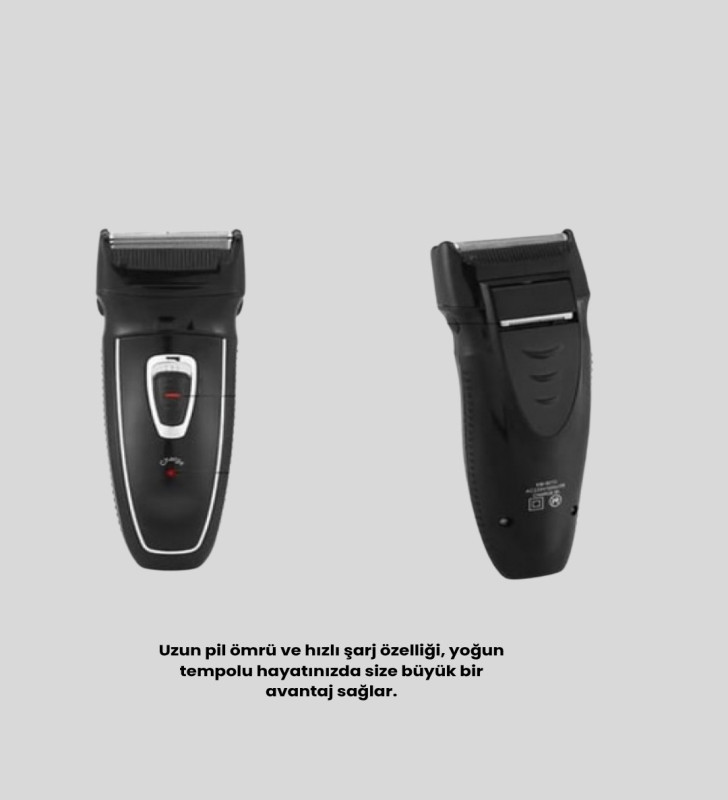 Uzun Pil Ömürlü Şarjlı Tıraş Makinesi – Hızlı Şarj, Ergonomik Tasarım, Çok Yönlü Kullanım - Lisinya