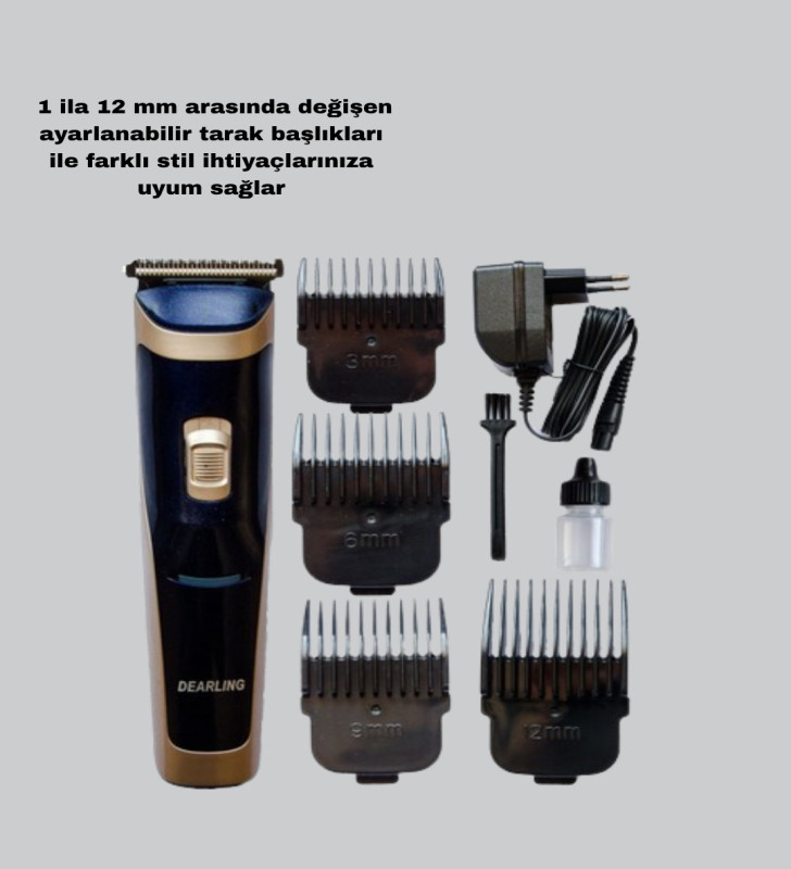 Unisex Şarjlı Saç ve Sakal Tıraş Makinesi – Ayarlanabilir Tarak Başlıkları, Sessiz Motor - Lisinya