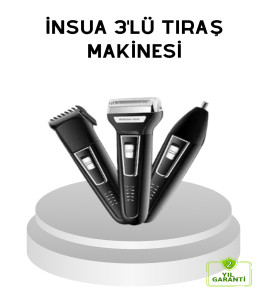 İnsua 3 Başlıklı Profesyonel Tıraş Makinesi – Sıfır Kesim, Hassas Başlık, Güçlü Motor - Lisinya