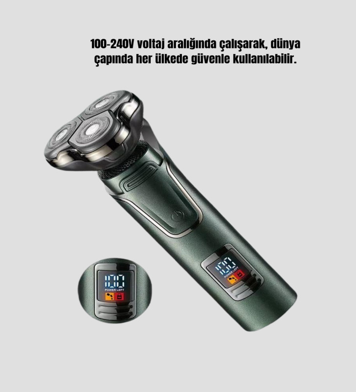 Şarjlı ve Kablosuz 3 Başlıklı Profesyonel Bakım Seti – Saç, Sakal, Burun ve Kulak Düzeltici - Lisinya