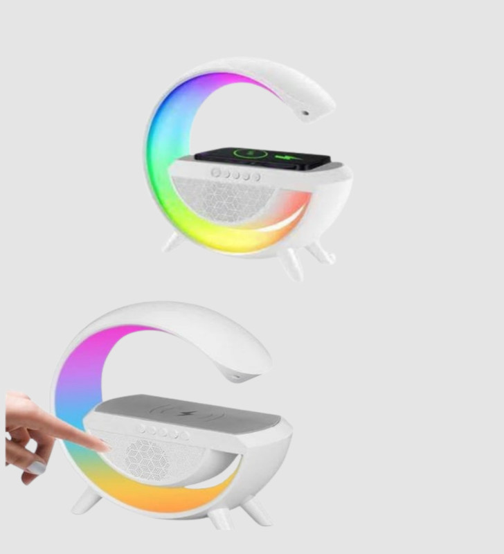 Bluetooth 5.0 Hoparlör – Kablosuz Şarj, RGB Gece Lambası ve FM Radyo - Lisinya