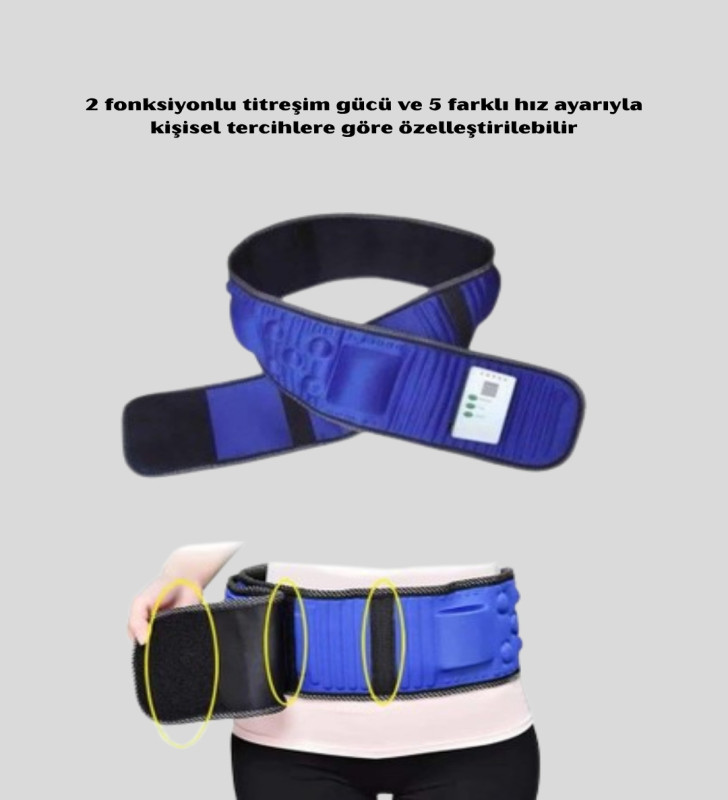 132 cm Motorlu Masaj Kemeri – 5 Kademe Hız, 2 Fonksiyon, Titreşimli Tasarım - Lisinya