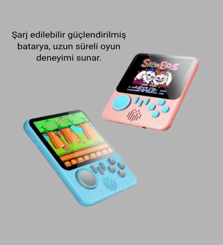 Taşınabilir Retro Oyun Konsolu – 3.5 İnç LCD, 666 Klasik Oyun, TV Destekli - Lisinya