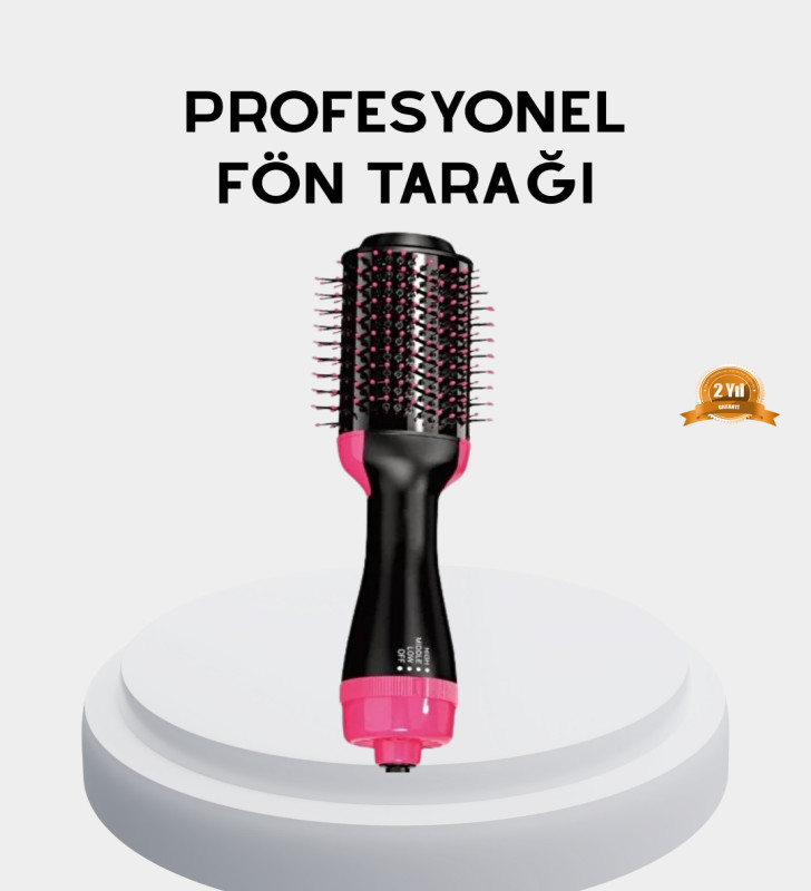 Yeni Nesil Fön Tarağı – 220°C Isı, Negatif İyon, 360° Dönebilen Kablo - Lisinya