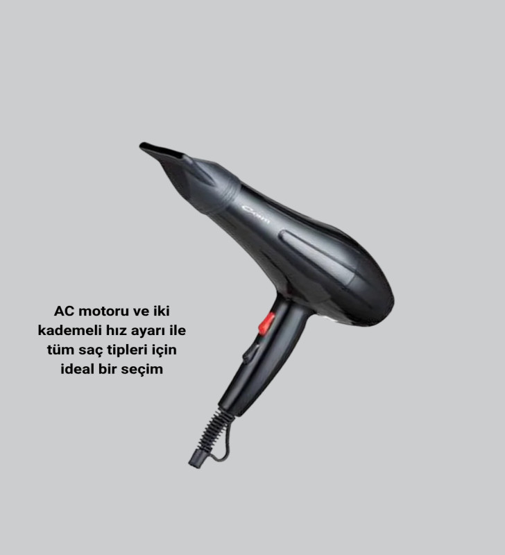 2200W Fön Makinesi – Profesyonel AC Motor, Soğuk ve Sıcak Üfleme - Lisinya