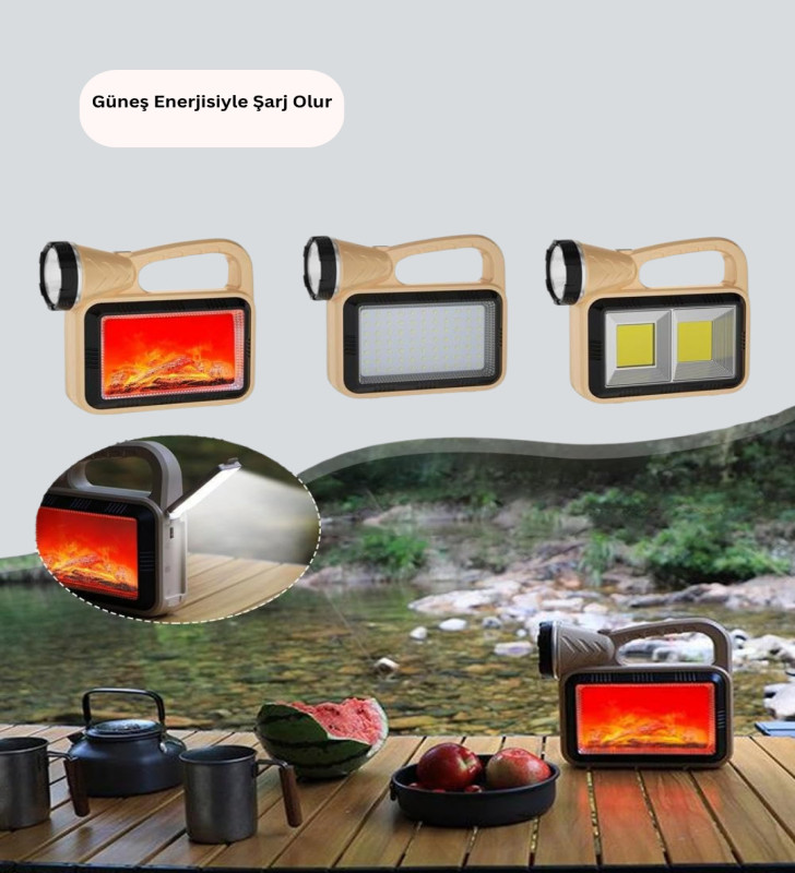 Solar COB Alev Efektli Lamba – Güneş Enerjili, Suya Dayanıklı, Taşınabilir - Lisinya