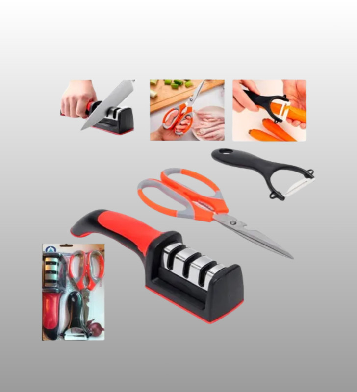 3 Parçalı Çok Fonksiyonlu Mutfak Makas Seti – Paslanmaz Çelik, Ergonomik Tasarım - Lisinya