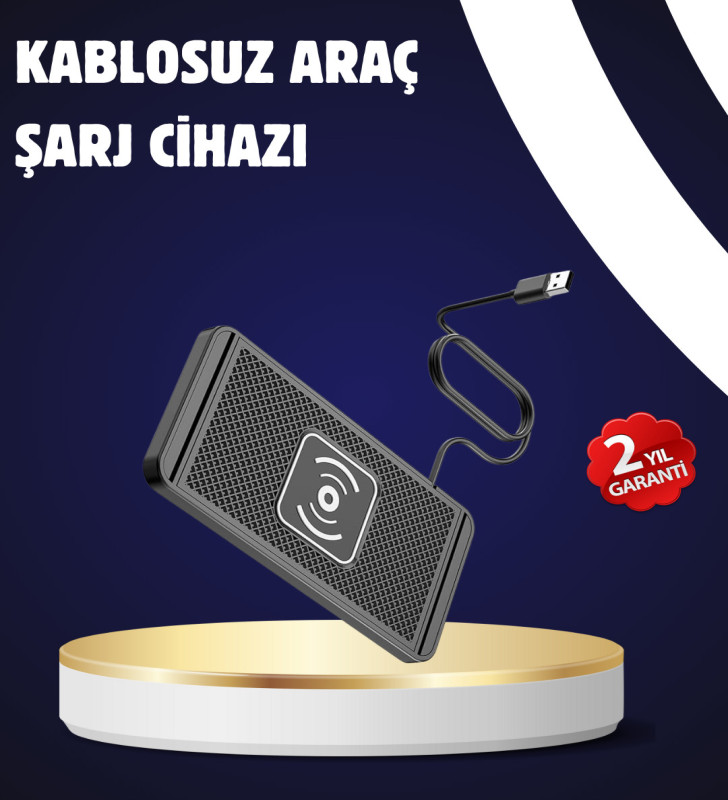 Kaymaz Manyetik Kablosuz Şarj Pedi – Araç, Ofis ve Ev Kullanımına Uygun - Lisinya