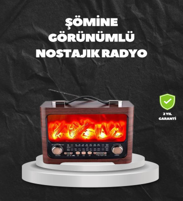 Solar Şarjlı Şömine Işıklı Bluetooth Hoparlör – Radyo, USB, TF Kart Destekli - Lisinya