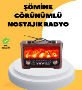 Taşınabilir Şömine Görünümlü Bluetooth Hoparlör – Solar Şarjlı, Alev Işıklı, 7W Ses - Lisinya
