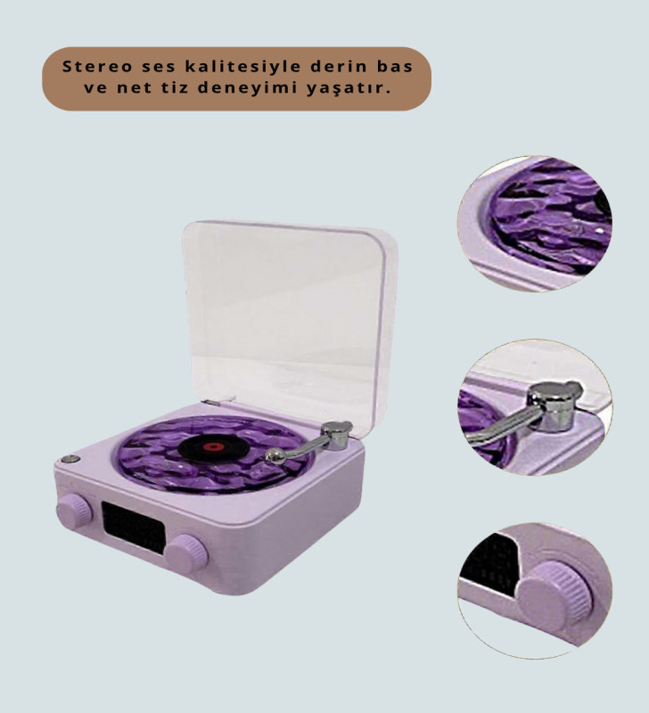 Retro Bluetooth Hoparlör MOR - Lisinya