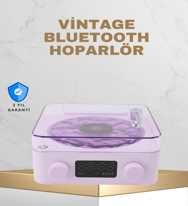 Retro Pikap Tasarımlı Bluetooth Hoparlör – Projektörlü Şarjlı Lamba - Lisinya