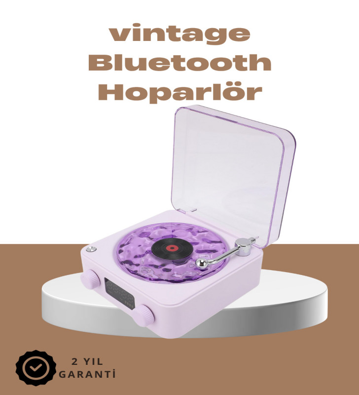 360° Sesli Kablosuz Hoparlör – Retro Tasarım ve Projektör Işığı - Lisinya