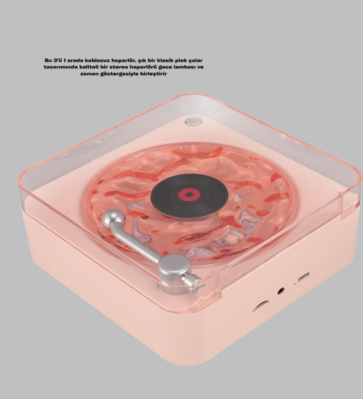 Retro Bluetooth Hoparlör PEMBE - Lisinya