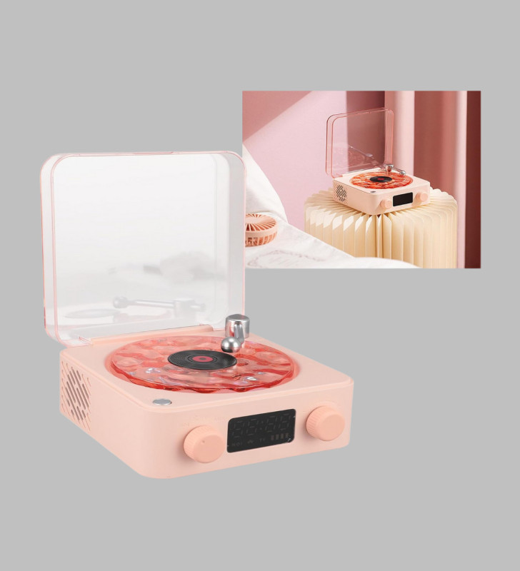 Retro Saatli Bluetooth Hoparlör – Gece Lambalı Kristal Ses Kalitesi - Lisinya