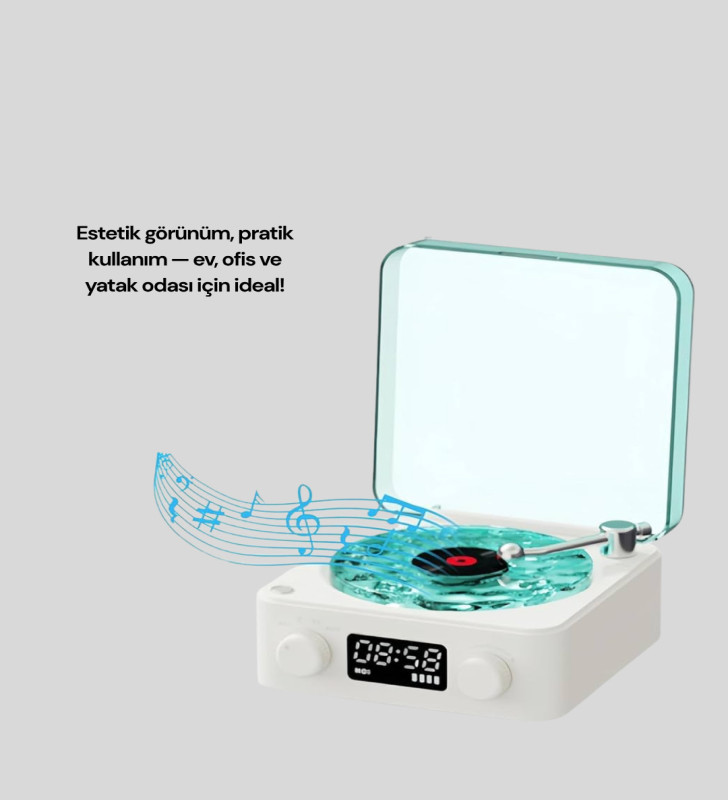 Stereo Sesli Gece Lambalı Bluetooth Hoparlör – Şık Vintage Tasarım - Lisinya