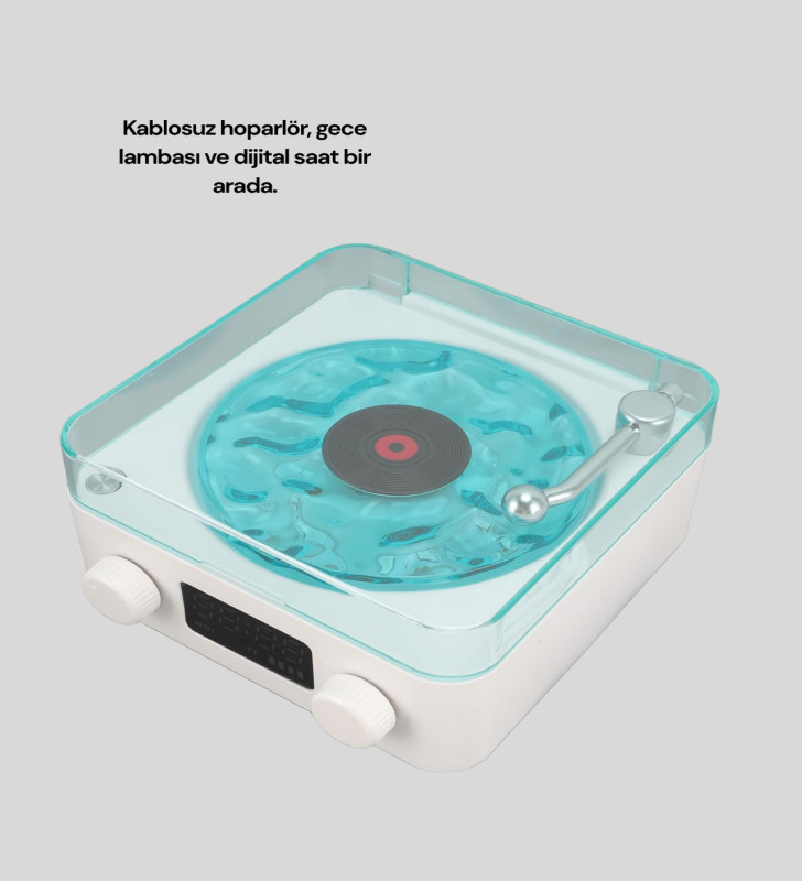 3-1 Kablosuz Bluetooth Hoparlör – Gece Lambalı, Saatli, Retro Tasarım - Lisinya