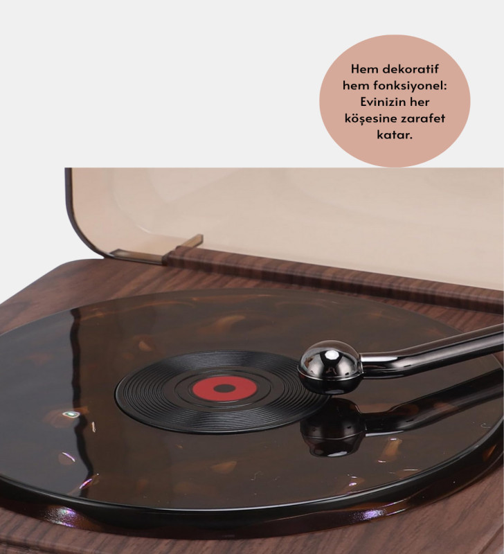 GRAMAFON SPEAKER KAHVERENGİ - Lisinya