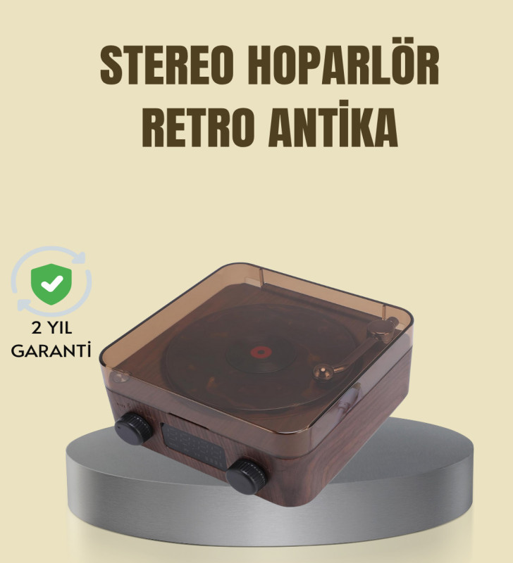 Saatli Gece Işıklı Hoparlör – Modern ve Vintage Tasarım - Lisinya