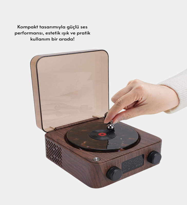 3-1 Arada Gece Lambalı Bluetooth Hoparlör – Saat Ekranlı Stereo Ses - Lisinya