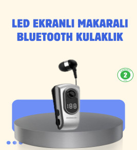 Titreşimli Bluetooth Kulaklık – Uzun Pil Ömrü, Dijital Ekranlı Kablosuz Tasarım - Lisinya