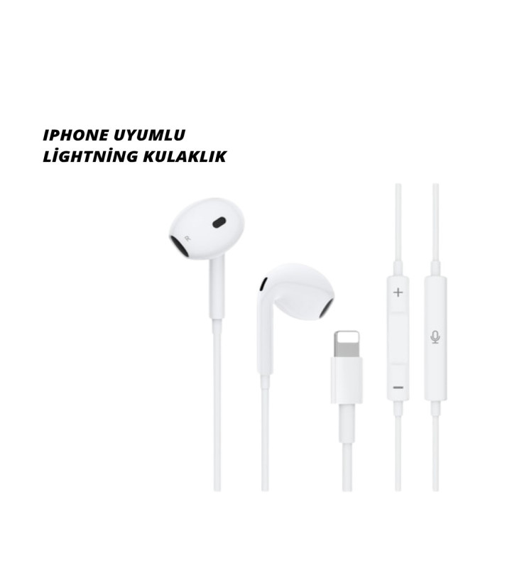 iPhone 14 ve altındaki modellerle uyumlu Kablolu kulaklık - Lisinya