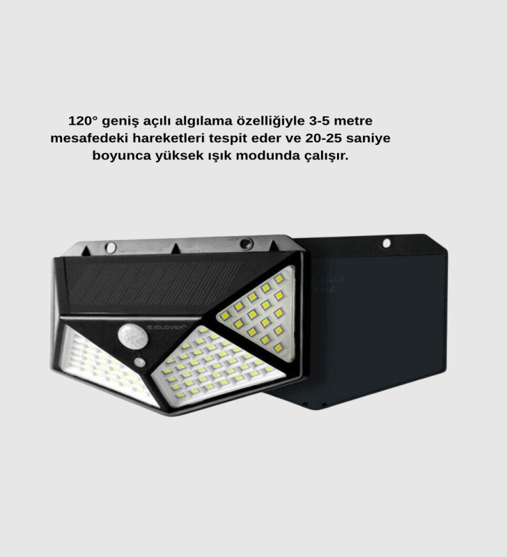 Solar Güçlü 100 LED Bahçe Lambası – Enerji Tasarruflu, Suya Dayanıklı ve Geniş Açılı Işık - Lisinya